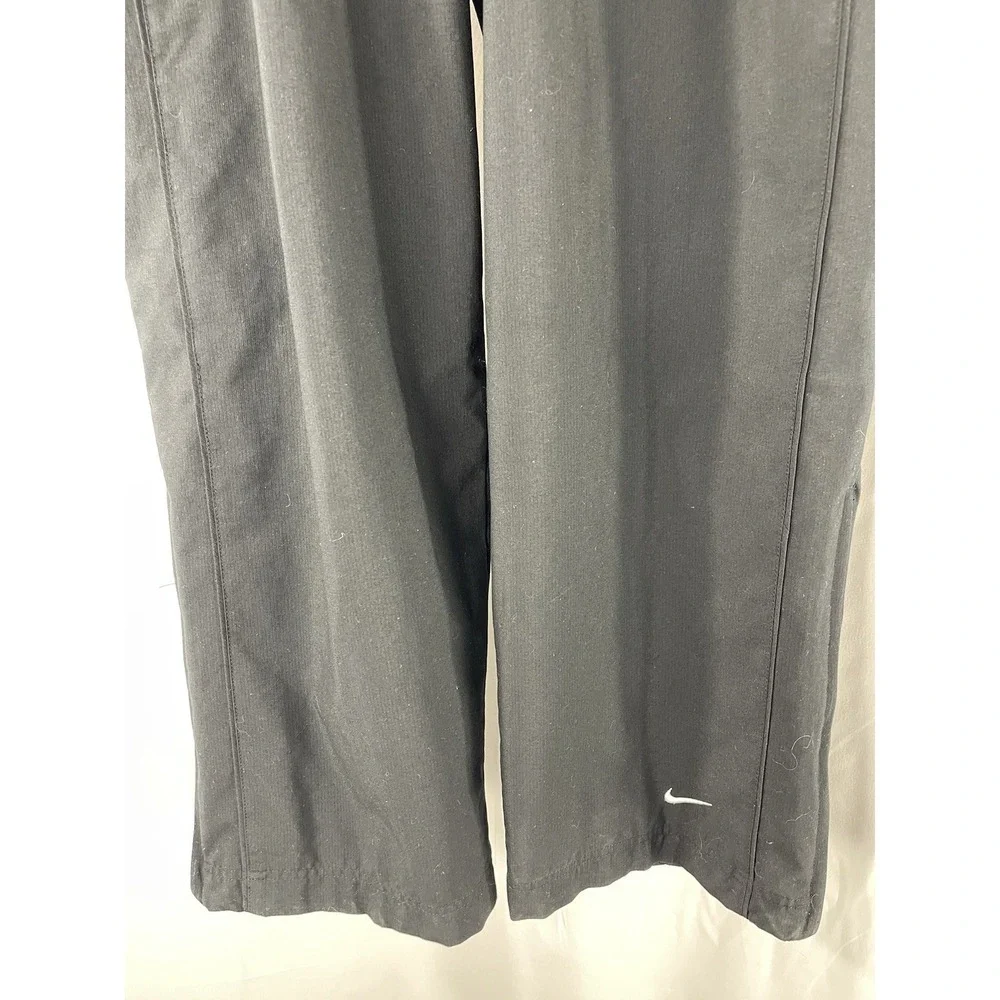 Vintage Nike Mens Y2K Sphere Dry Black Track Pants Large Ankle Zips Straight Leg